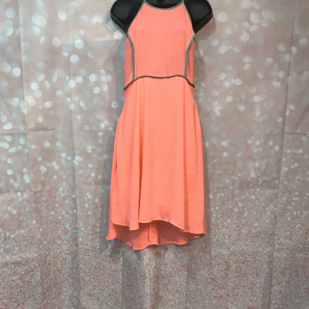 Willa Boutique Neon Orange Lace Racerback Dress